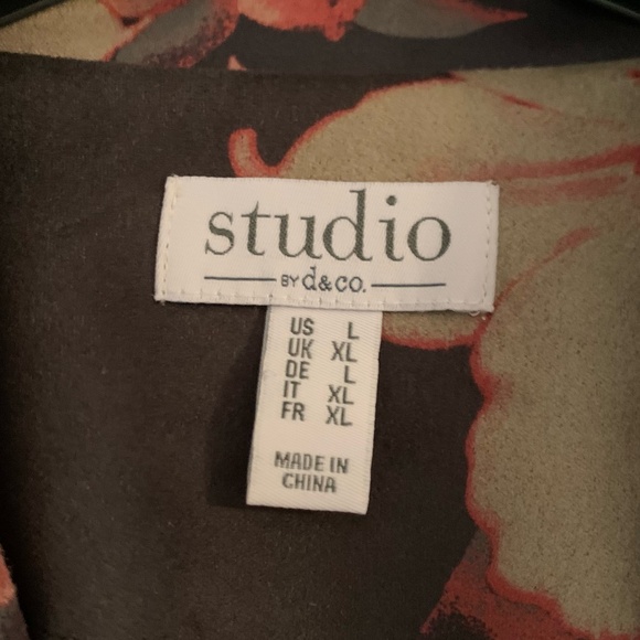 Denim & Co floral faux suede duster jacket/coat - Picture 3 of 7